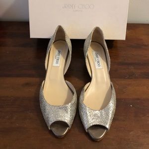 Jimmy Choo Lyon Glitter Kitten Heel size 40